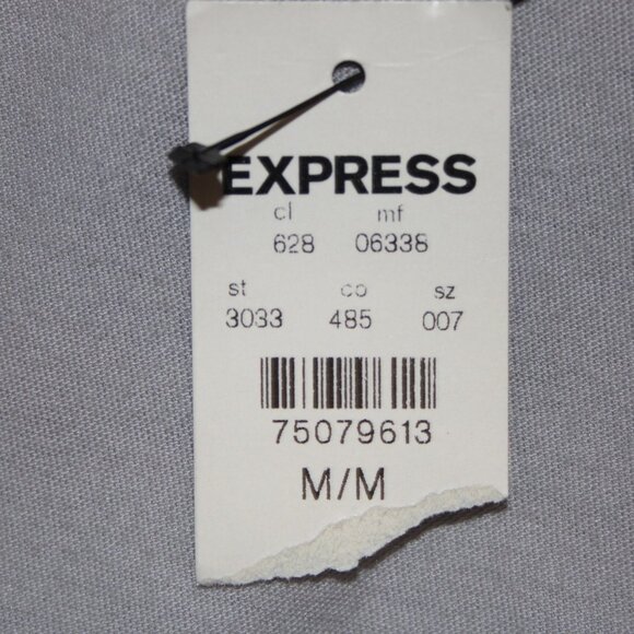 Express Top Sz M Gray Embroidered Lined Tank Metallic Polyester Top - Picture 10 of 14